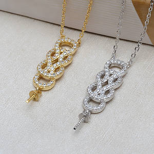 Colgante de Plata S925 con Perla de 7-13 mm, Pendiente de Oreja con Diseño de Cabeza Femenina, Conjunto de Joyería DIY con Bandeja Vacía 3156, Accesorios de Moda - Product Image 4