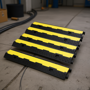 Rampa Protettiva per Cavi, Set da 5 Pezzi, 2 Canali, Capacità di Carico 12000 Libbre, Copertura in Plastica per Protezione Cavi - Product Image 2