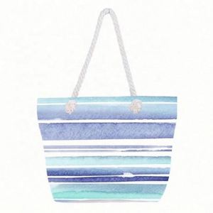 Fashion Printing Women Hand Bags With Cotton Rope Handle Burlap Tote Beach Bag - Product Image 2
