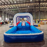 Toboggan aquatique gonflable commercial géant, glissade aquatique robuste en PVC pour adultes, idéal pour les jeux aquatiques d'été en extérieur dans la cour.