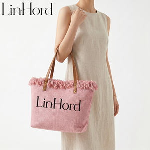 Sac fourre-tout en <span class=keywords><strong>macramé</strong></span> à rayures colorées avec logo personnalisé, écologique, en coton réutilisable, pour les courses, les cadeaux et le shopping - Product Image 1