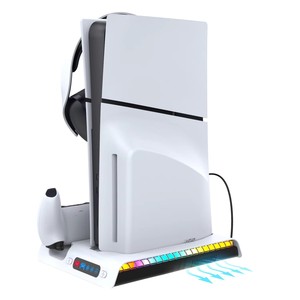 Base de Carga Vertical PG-P5S006 para <span class=keywords><strong>PS5</strong></span> con Luz LED RGB, Soporte de Almacenamiento para Consola P5 - Product Image 3