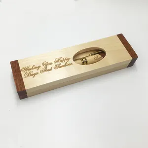 Thân Thiện Với Môi Gỗ Quà Tặng Bút Thiết Lập Tùy Chỉnh Khắc Logo Maple Rosewood Ball Pen Với Trường Hợp Bút Gỗ