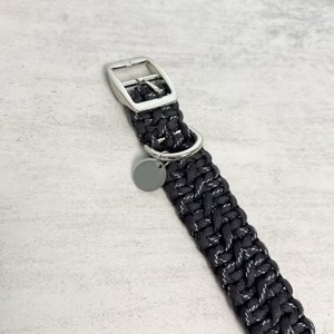 헤비듀티 나일론 솔리드 패턴 핏불 개 목줄, 퀵 릴리즈 조절 가능한 가죽 파라코드, 개를 위한 우아하고 심플한 디자인 - Product Image 5