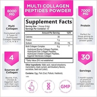 Poudre de collagène OEM sous marque privée, poudre de protéines multi-collagène, supplément d'acide hyaluronique et de vitamine C pour la beauté de la peau et la croissance des cheveux