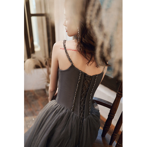 <span class=keywords><strong>Robe</strong></span> longue en dentelle grise pour femme, vêtement musulman, <span class=keywords><strong>bustier</strong></span> scintillant, bal de mariage, bal de promo, 2020 - Product Image 6