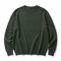 Pull tricoté épais pour homme, coupe ample, col rond, en coton biologique, style décontracté, côtelé