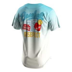T-shirt de baseball coréen personnalisé à manches courtes, jersey de haute qualité, chemises de baseball à boutons - Product Image 2