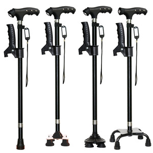 Bâton de marche FasLv 38-95 cm en alliage d'aluminium léger antidérapant avec lumière pour personnes âgées, support de randonnée - Product Image 1