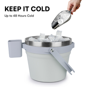 Tùy Chỉnh Cách Điện Xô Đá Cho Các Bên Với Nắp Và Scoop Đôi Tường Thép Không Gỉ Xách Tay Xô Đá Cho Các Bên Ngoài Trời - Product Image 6