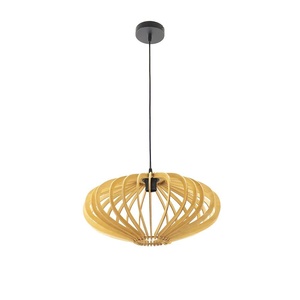 Lampada a sospensione in legno naturale 1xE27, dimensioni 45x45 cm, ideale per illuminare spazi e decorare interni. - Product Image 1