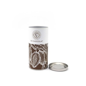 Eco-Friendly Chocolate <b>Paper</b> <b>Packaging</b> Cylinder Boxes for Sweets and Food Generous <b>Paper</b> Tube Container with Iron Lid - Product Image 4