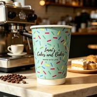 Gobelet à café jetable certifié bio et écologique, personnalisable avec logo, à double paroi en papier, pour café glacé à emporter, vente en gros