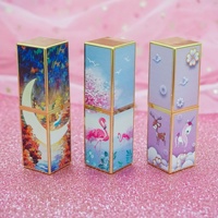 TERSEDIA TANPA MINIMUM ORDER Tabung Lipstik ABS Tabung Kosong Cetak 3D Embossed Magnetic Case Siap Kirim Grosir Kosmetik Gaya Cina Baru