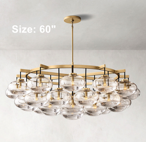 Lustre moderne en verre et laiton avec boules LED pour salon et <span class=keywords><strong>cuisine</strong></span>, 36 pouces - Product Image 5