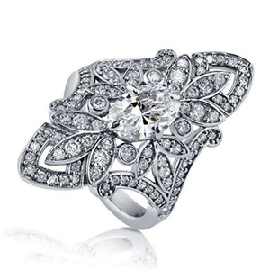 Anello da Donna con Zirconia Cubica Floreale Ispirato all'Etnicità, Gioiello alla Moda - Product Image 4