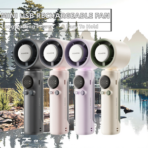 Summer <b>Mini</b> <b>USB</b> Rechargeable Turbo High-Speed Cooling Handheld Plastic Fan for Home Car Hotel & Outdoor Use - Product Image 2