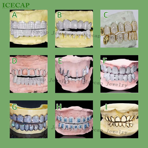 Grillz Personalizzati con Pietra Grande 8 su 8 Taglio Profondo Permanente VVS Moissanite Hip Hop Iced Out S925 Oro Bianco 18k Moissanite Personalizzata - Product Image 5