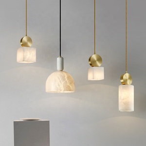 Châu Âu Thiết Kế Đá Đèn Trần Khách Sạn Phòng Khách Sang Trọng Vàng Mạ Griotte Ánh Sáng Mặt Dây Chuyền Hiện Đại Đá Cẩm Thạch LED Đèn Chùm Ánh Sáng - Product Image 6