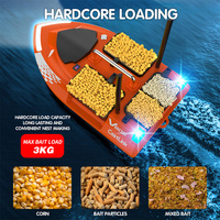 V802 Bateau à pêche à coque de couleur personnalisée avec détecteur de poisson sonar à double antenne Stockage de 4 appâts 3KG Chargement de feux de navigation à LED