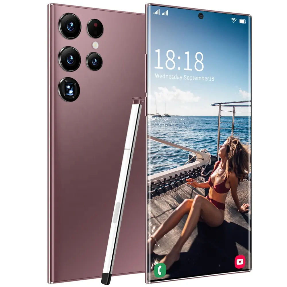 2022 küresel sürüm orijinal S22 Ultra 16GB + 512GB Android 7.3 inç akıllı telefonlar 5G Unlocked cep telefonları çift SIM kart cep telefonları