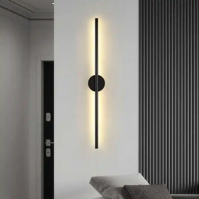 Nordic Luxury Indoor Hotel House Decor Bedside Living Room Wall Mounted Scone Long Strip Linear Led Wall Lamp