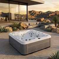 VIRLUX V1001 Spa de nage carré haut de gamme pour 6 personnes avec 52 jets, bain à remous de luxe écologique pour jardin
