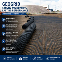 Géogrille biaxiale en PEHD à formation intégrale pour le renforcement des bases de chemins de gravier et des travaux de renforcement du sol