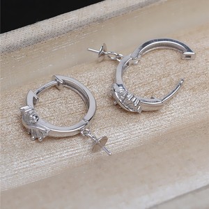 S925 <b>Silver</b> Female <b>Earrings</b> with <b>Pearl</b> DIY Accessories Versatile Semi-Finished Personalized <b>Earrings</b> Tray - Product Image 2