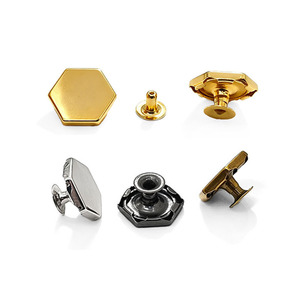 Remaches hexagonales planos chapados en hierro para bolsos, zapatos, ropa, accesorios de ferretería, clavos decorativos duraderos - Product Image 2