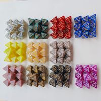Ensemble de dix dés carrés en plastique à motif de dragon à 8 faces pour donjons Dragons jeu de société transfrontalier D8 Dragon Element multi-faces
