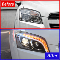 Ensemble de phares LED KGKB pour Chevrolet Trax Tracker U200 2014-2016, mise à niveau avec double lentille de projecteur, feux de jour et clignotants, Plug & Play