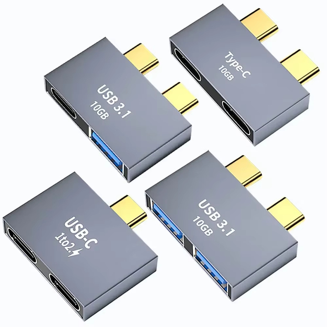 USB C Male Dual ype C Female Splitter Converter Adapter Extension Connector For USB C PD Charger Power bank Laptop