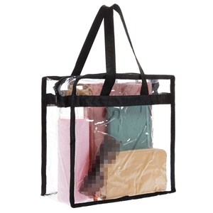 Custom Cosmetic Portable Handbag Concerts Sporting Events Work School Gym Logo Waterproof Pvc <strong>Tote</strong> <strong>Bag</strong> Shopping <strong>Bag</strong> With <strong>Zip</strong> - Product Image 2