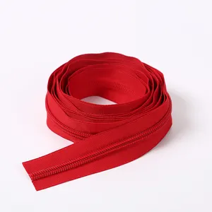 Wholesale Factory Price Custom #7 Red Polyester Zipper Waterproof Zip