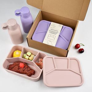 Lonchera bento para niños, se puede personalizar con logotipo, contenedor de alimentos ecológico, plato separador de silicona - Product Image 1