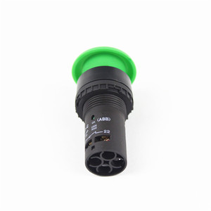 Interruptores de Botón Pulsador Momentáneo con Cabeza de Hongo Verde de 22 mm, 1NO+1NC, 250 V - Product Image 1