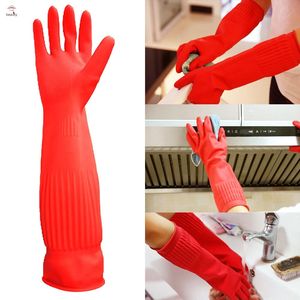 قفازات مرنة طويلة من أجل السيارة المنزلية ، قفازات غسيل أطباق قابلة لإعادة الاستخدام للمطبخ - Product Image 4