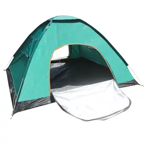야외 캠핑 자동 휴대용 접이식 캠핑 텐트 3-4 인 비치 텐트 스피드 오픈 더블 캠핑 풀 세트