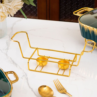 Hotel- und Restaurant-Buffetwärmer-Set mit Porzellan-Serviertablett und Glasdeckel für Hochzeiten und Partys