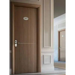 Puertas chapadas de diseño empotrado para hoteles/puerta de hotel insonorizada