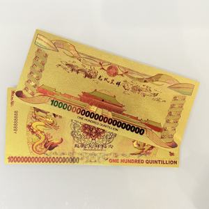 Banconota Cinese del Drago Giallo da 100 Quintilioni di Denaro Placcata in Foglia d'Oro 24k - Product Image 4