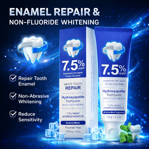 Dentifrice à l'hydroxyapatite nano 7,5% sans fluorure, blanchiment des dents, réparation de l'émail, dents sensibles, saveur menthe, 120g - Product Image 3