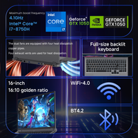 Laptop da Gaming 16.1 Pollici GDDR5 Intel I7-8750H 6-Core 2.2GHz GTX 1050 3GB 32GB Win 11 Pro SSD 60Hz Display 16:10 OEM WiFi Inglese