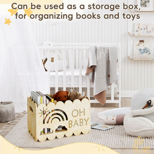 Libreria Montessori in Legno per Bambini con Contenitore Portaoggetti, Scaffale e Organizzatore Giocattoli per Cameretta, Sala Giochi, Armadio, Cesto Regalo per Neonati - Product Image 4