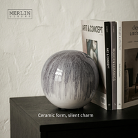 Merlin Living Nordic Home Decor Bola Keramik Berlapis Kaca untuk Dekorasi Ruang Tamu Aksesoris Dekorasi