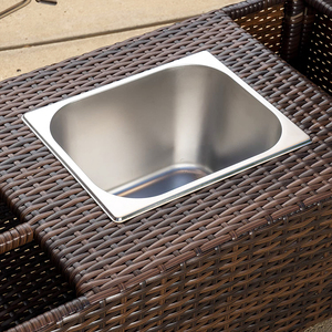 Venta al por mayor mejor oferta marco de acero de mimbre bar Carro de interior al aire libre uso Bistro Carro de carro - Product Image 6