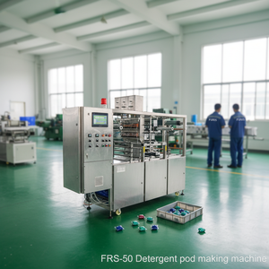 Machine automatique de fabrication de dosettes de détergent pour le remplissage de liquides, l'emballage plastique et l'application chimique sur film PVA pour lessive - Product Image 4