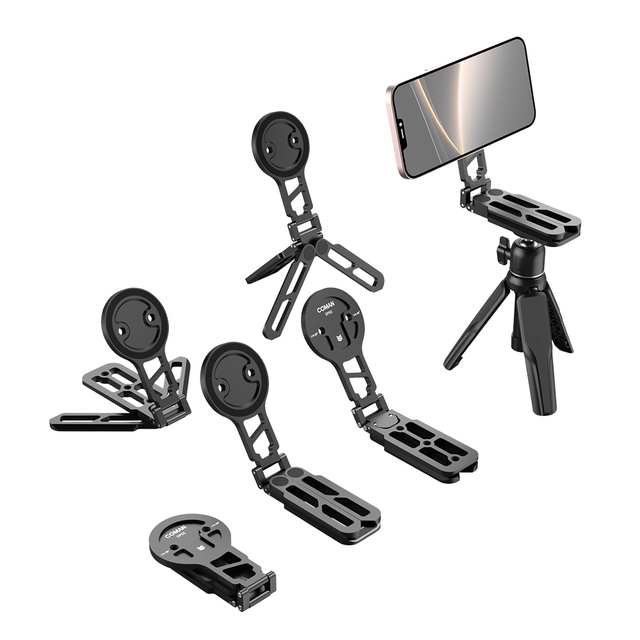 COMAN DP55 Flexible Tripod with Arca-Swiss Cold Shoe Magnetic Phone Holder Foldable Desktop Mount for Phone Vlogging Travel