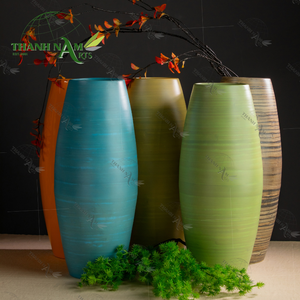 Jarrón de bambú hilado personalizado OEM, jarrón de madera para arreglos florales decorativos hechos a mano ligeros y ecológicos - Product Image 4